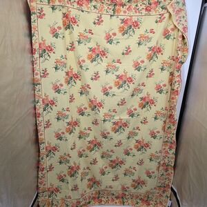 April Cornell Emaline Yellow Pink Orange Floral Tablecloth  60X84 Spring Cotton